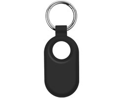 DrPhone TagGuard - siliconen beschermhoesje Geschikt Voor Samsung Galaxy SmartTag2 - Volledige 360° bescherming - Handige karabijnhaak - Zwart
