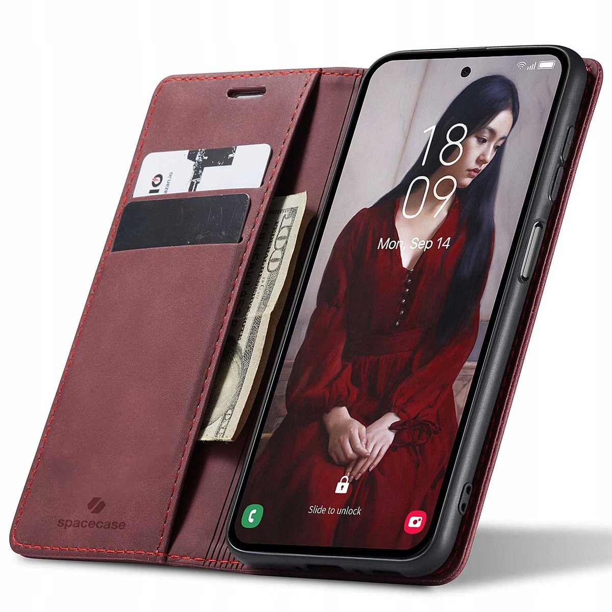 Spacecase Case Wallet Cover Voor Samsung Galaxy A32 5G Rood