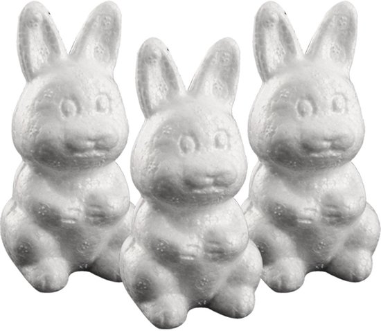 5x piepschuim konijnen-hazen decoraties 24 cm hobby-knutselmateriaal