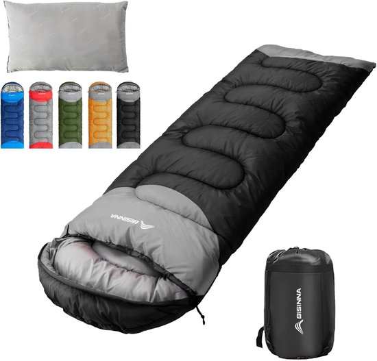 Sac de couchage avec oreiller – Seasons, imperméable, chaud et