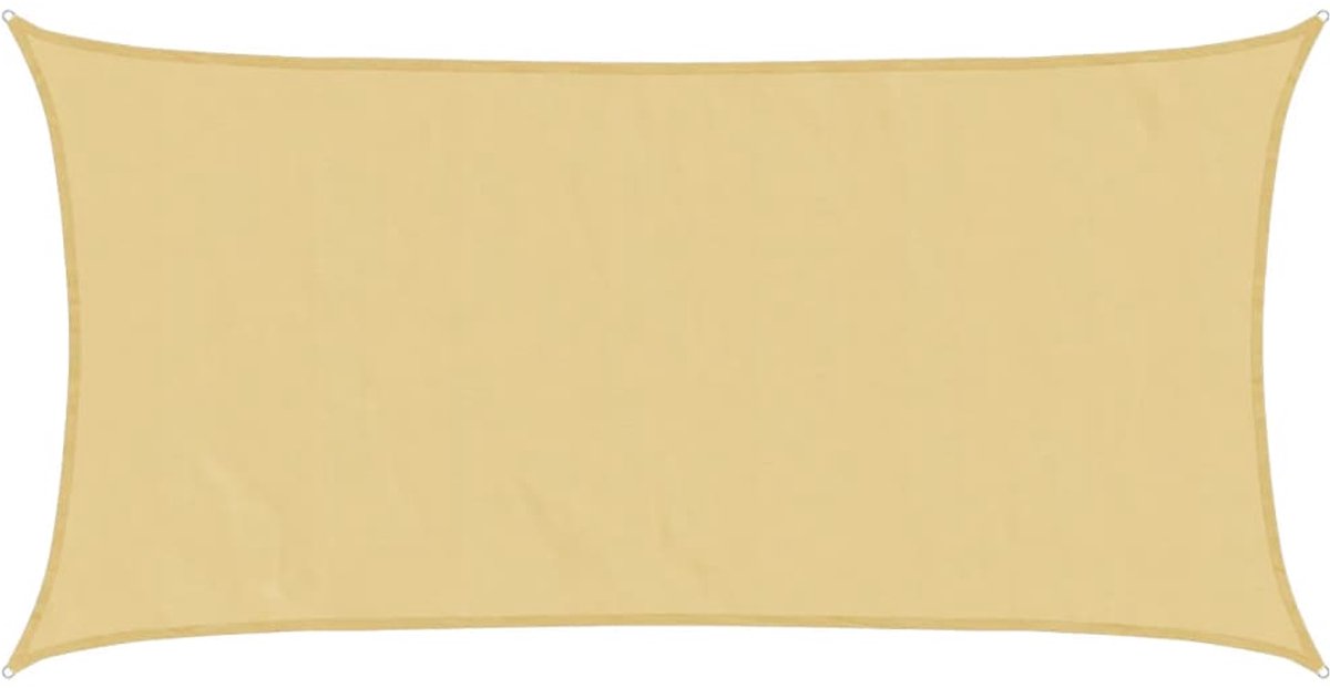 Zandkleurige waterdicht zonnescherm 5x2,5 m van 100% polyester oxford voor tuindecoratie - The Living Store.