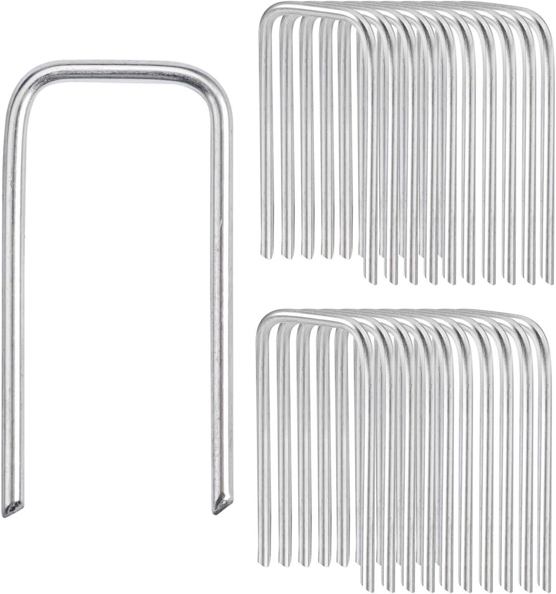 150 stuks 40 mm x 20 mm tuinharingen voor plantenstekers - Gepatenteerde strobloemennaalden - Robuuste krampen voor kunstgras - Haringen voor kransen en bloemistische benodigdheden