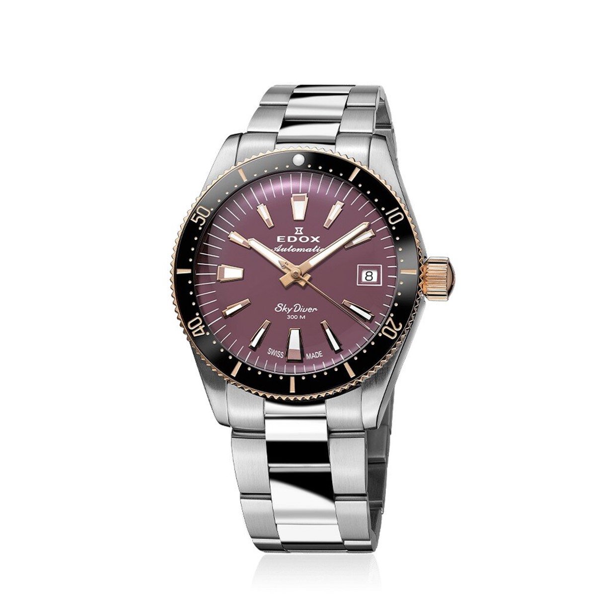 EDOX Skydiver Automatic Lady 80131-357RNRM-VIO vrouwen horloge