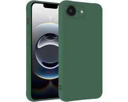 Hoesje - Geschikt voor Apple iPhone 16e / 17e - Sterk & Shockproof - Siliconen Case - Hoes Cover - Telefoonhoes - Donkergroen