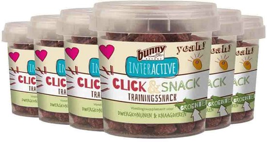 Bunny Nature Click En Snack Trainingssnack Groente - 6 x 30 gr - Voordeelverpakking