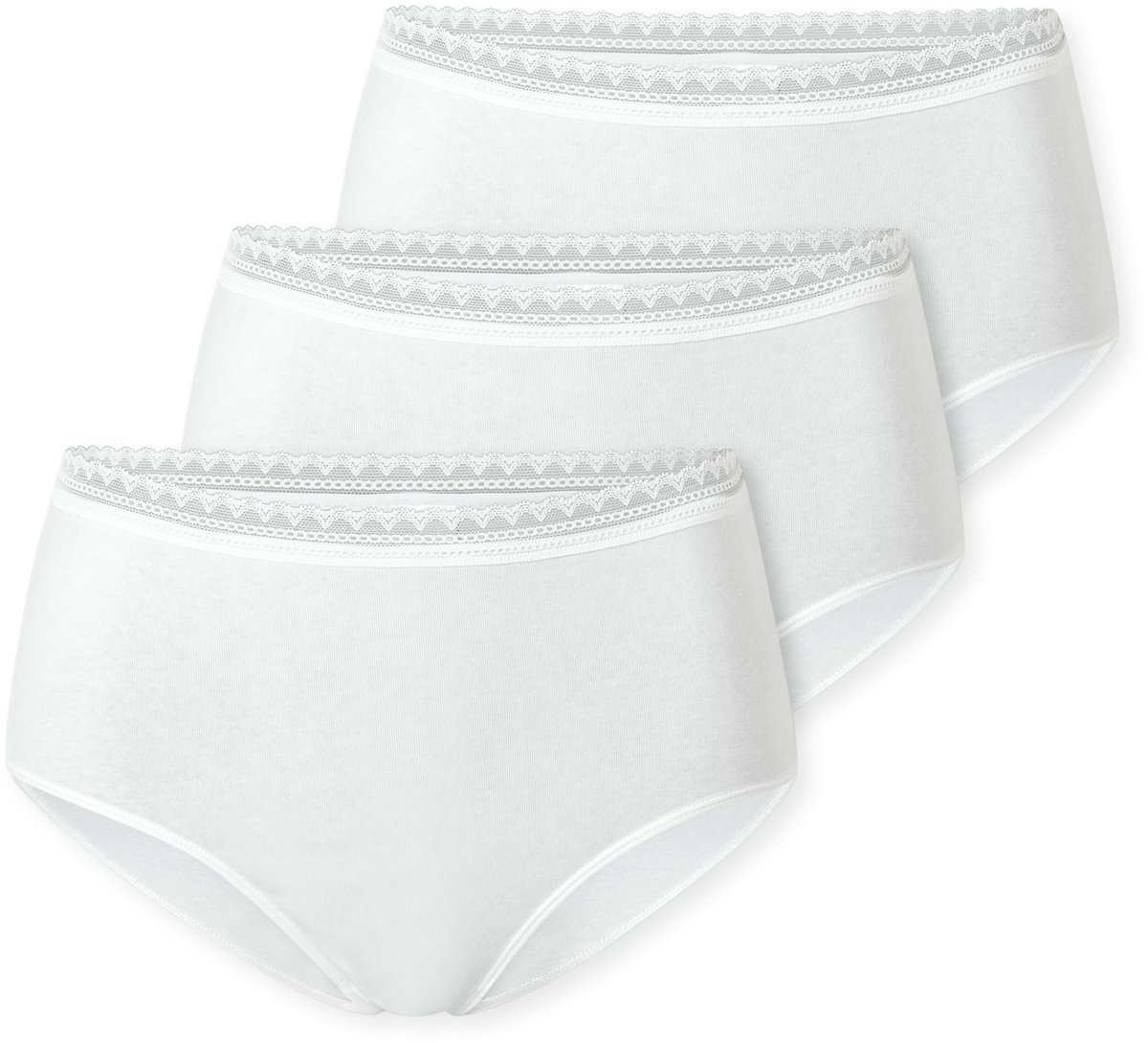 Schiesser 3PACK Midi Slip - Modern Multipacks Dames Onderbroek - wit