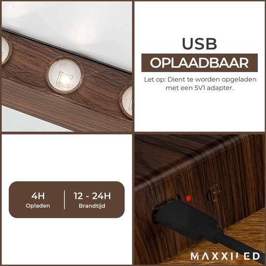 Wandlamp Zwart BRILONER Sticklight - Oplaadbare LED Wandlamp, Dimbaar, Magnetisch, Geen Boren, Beige Leeslamp Nachtlamp