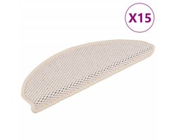 vidaXL Zelfklevende Trapmatten 15 st Berber Stijl Trapmatten - Antislip - Trappen Lopen - Vloerbescherming - Sisal Look