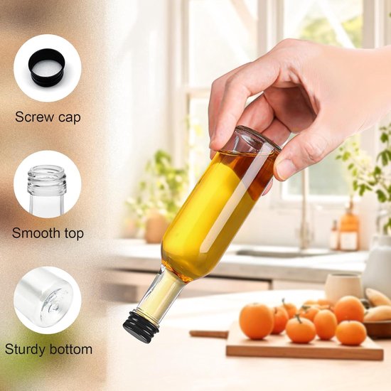 Hejo 10 Stuks Glazen Shotflessen met Deksel, 60 ml