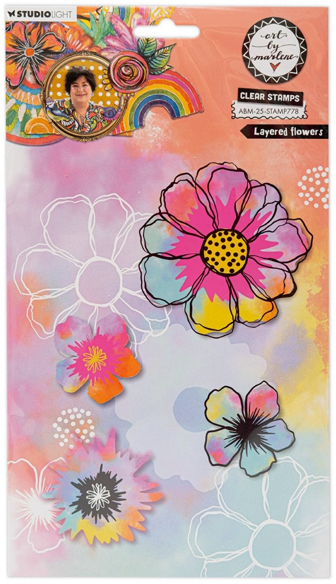 Clear stamps ABM 25 collection - Layered flowers nr. 778