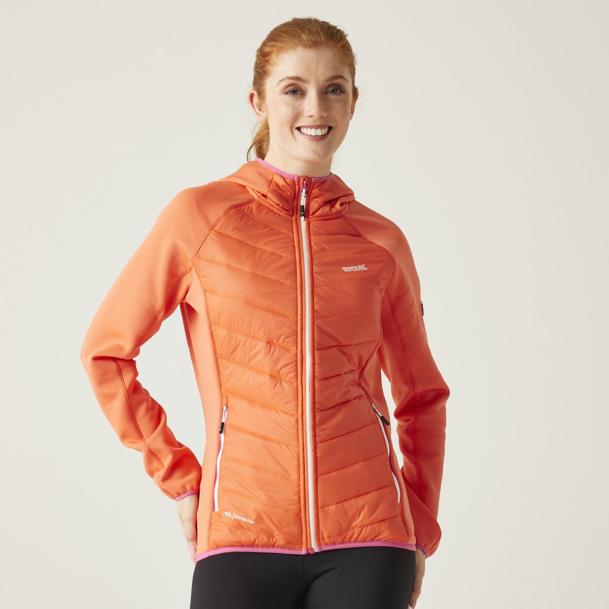 Gevulde Jas Dames Insulated Hooded Andreson V Hybrid Oranje