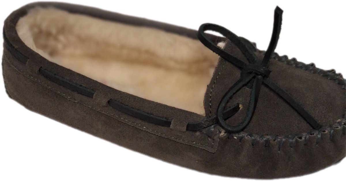MINNETONKA-MOCASSIN-GREY-SUEDE-GEVOERD-36