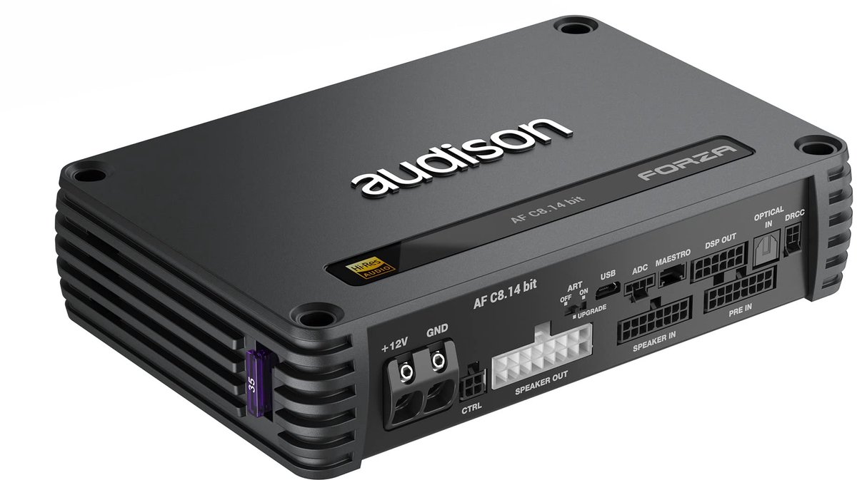 Audison AF C8.14 bit, 8-kanaals versterker met 14 kanalen, DSP - 800 W