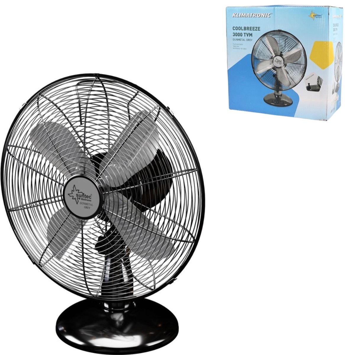 Suntec CoolBreeze ventilator de masă 3000TVM metal antracit EU dop 40 cm - Țăril
