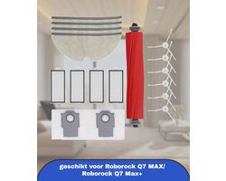 Accessoires reserveonderdelenset geschikt voor Roborock Q7 MAX/Roborock Q7 Max+ stofzuigerrobot, 1 rolborstel, 4 filters, 4 reinigingsdoeken, 6 zijborstels, 2 stofzakken, 1 reinigingsborstel