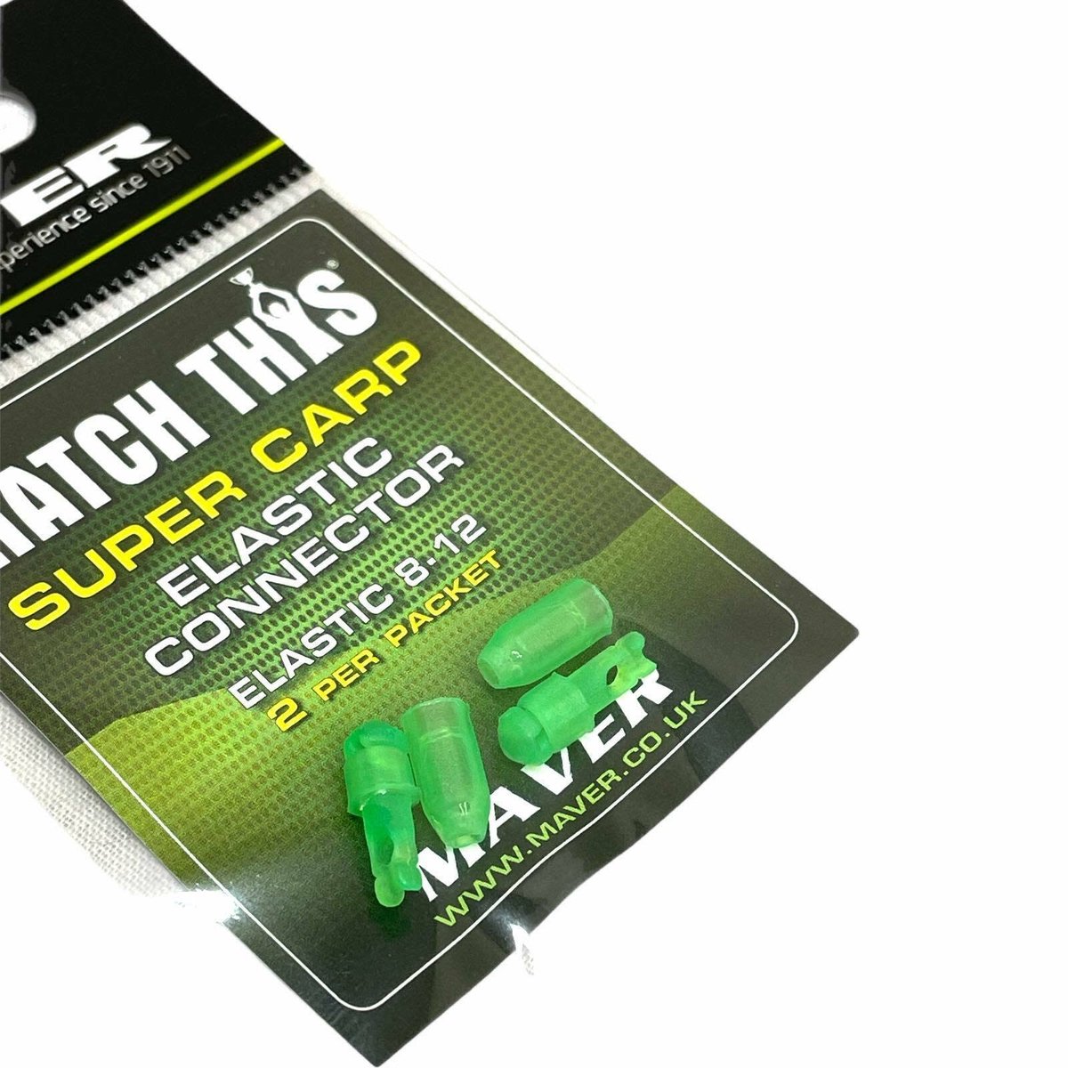 Maver Elastiek Connector Super Carp 2pcs - Maat : Yellow - Elastic 12-14