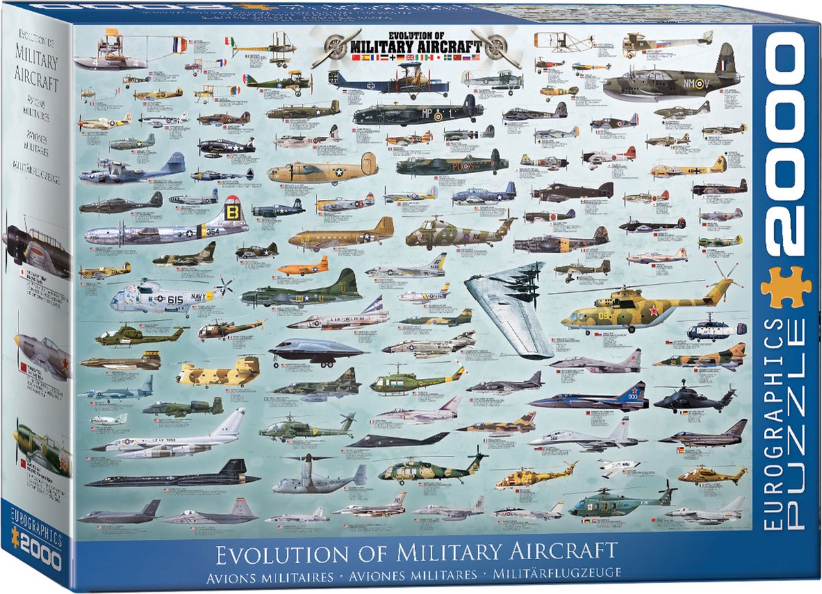 Evolution of Military Aircraft Puzzel (2000 stukjes)