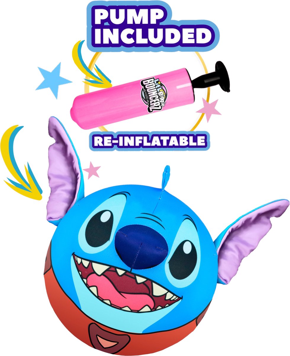 Little Biggie Bouncerz Disney Stitch Opblaasbare pluche bal 45cm