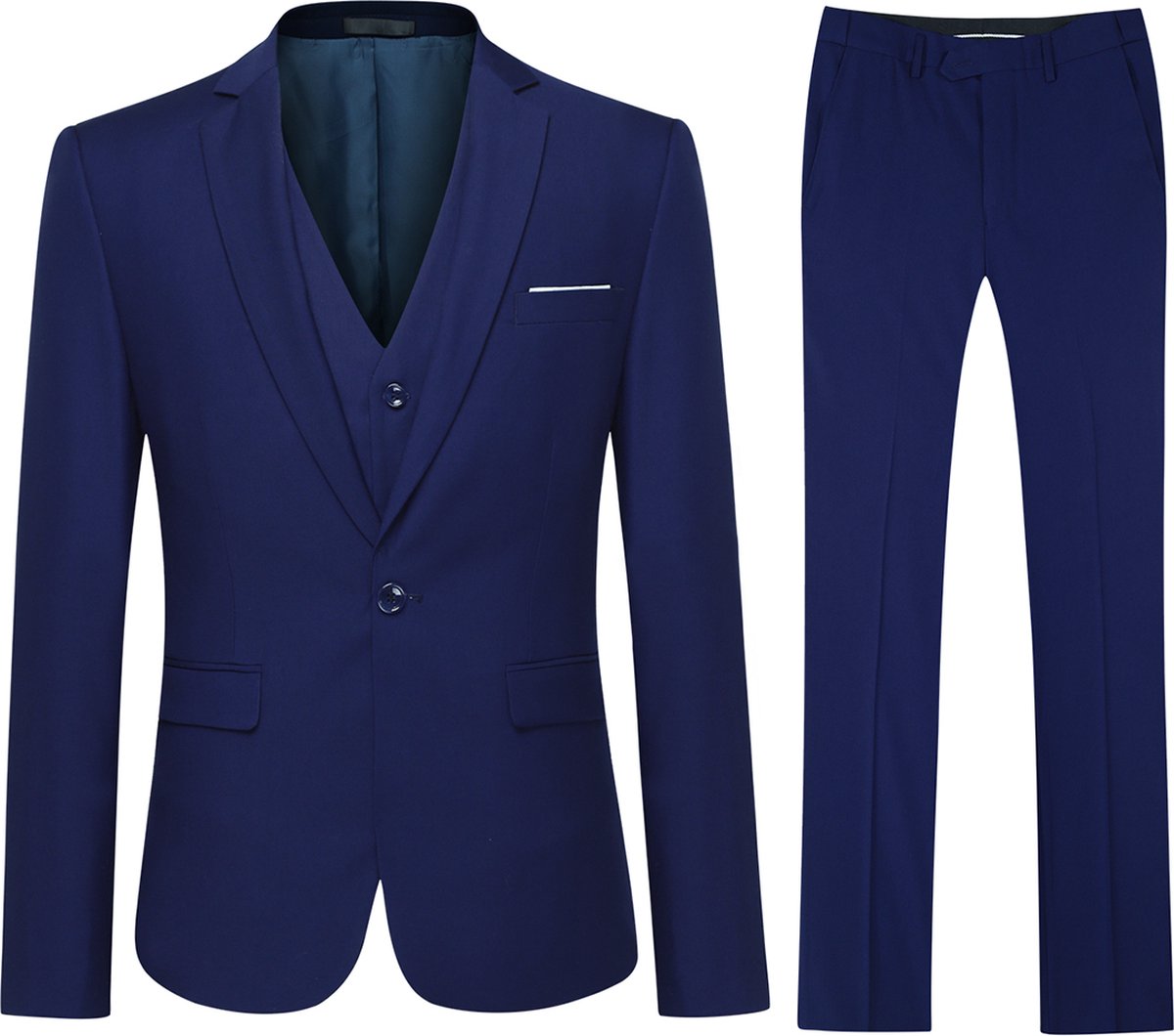 ALLTHEMEN Heren 3-Piece Suit - Heren casual pak voor zaken - 3XL