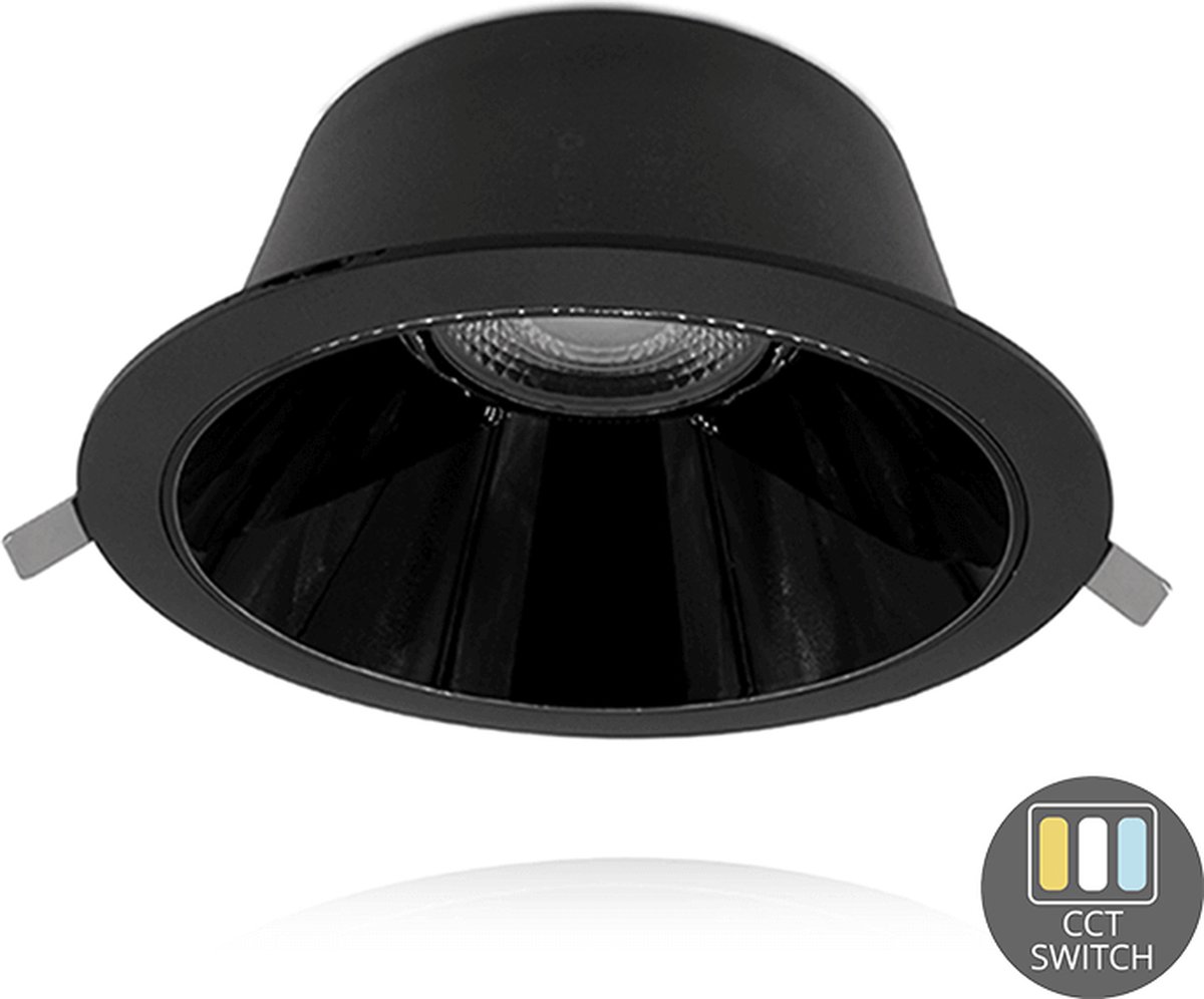 OutledTL | LED Downlight Kerber - Tri-Color - 16 Watt - Zaagmaat 145 -155MM - Zwart