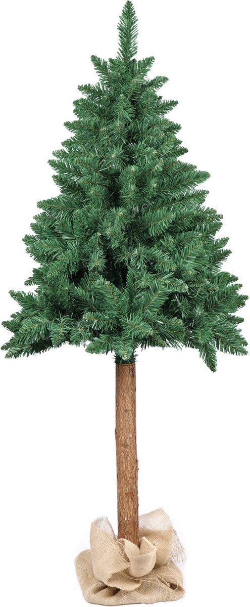 Vikingchoice Kunstkerstboom 160 cm Groen - Spar met Houten Stam