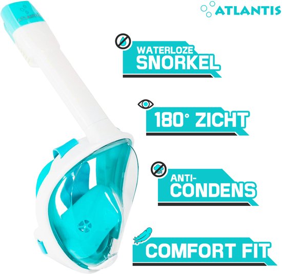 Masque intégral Atlantis - Face Mask de plongée - S/ M - Wit/ Turquoise