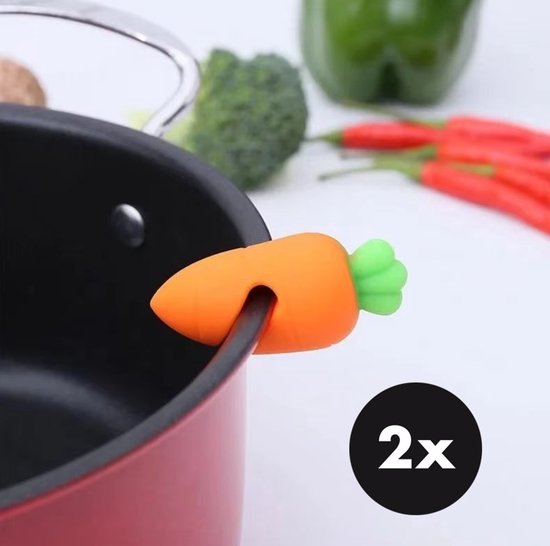 Actie4you® - Deksel openhouder - Anti overkoker - Kookpan openhouder - Deksel lifter - Overkoken – Siliconen – 2 Stuks