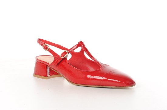 Escarpin femme Maury Mathilda en cuir verni rouge