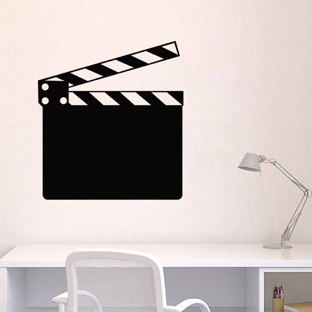 Ambiance Sticker Schoolbordsticker - uitwisbare zelfklevende muurstickers - FILMCLAPPEN - 55x50cm Multi color