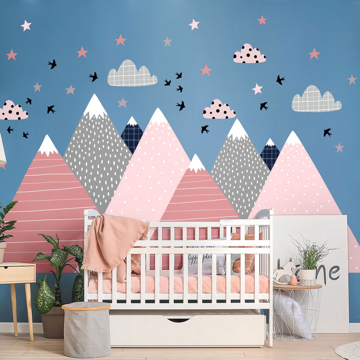 Stickers met Scandinavische bergen voor kinderen van Marika, 80 x 120 cm