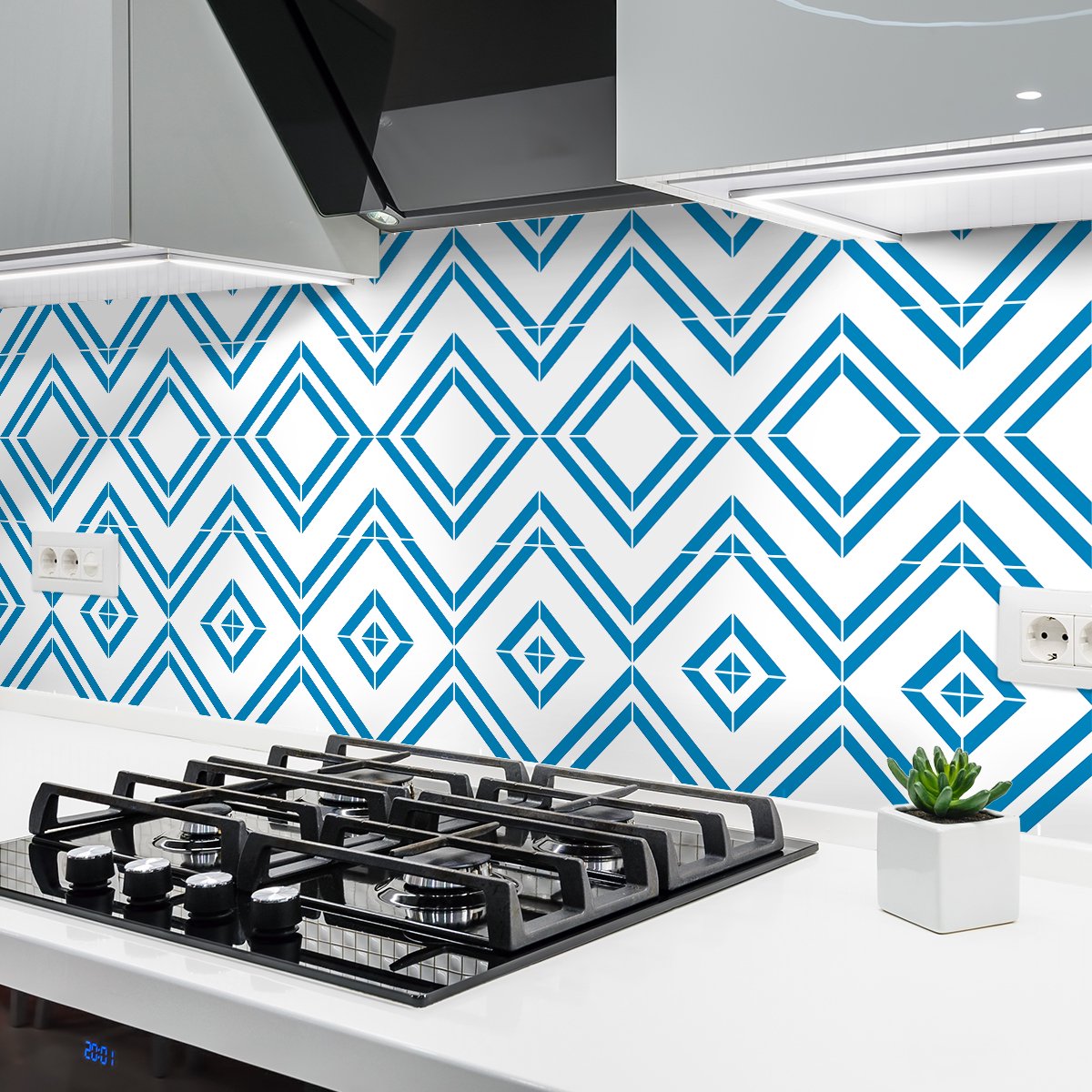 Ambiance Sticker Zelfklevende tegelmuurstickers voor keuken en badkamer - 24 FIORA Azulejos cementtegelstickers - 24 stickers, 20x20cm Multi color