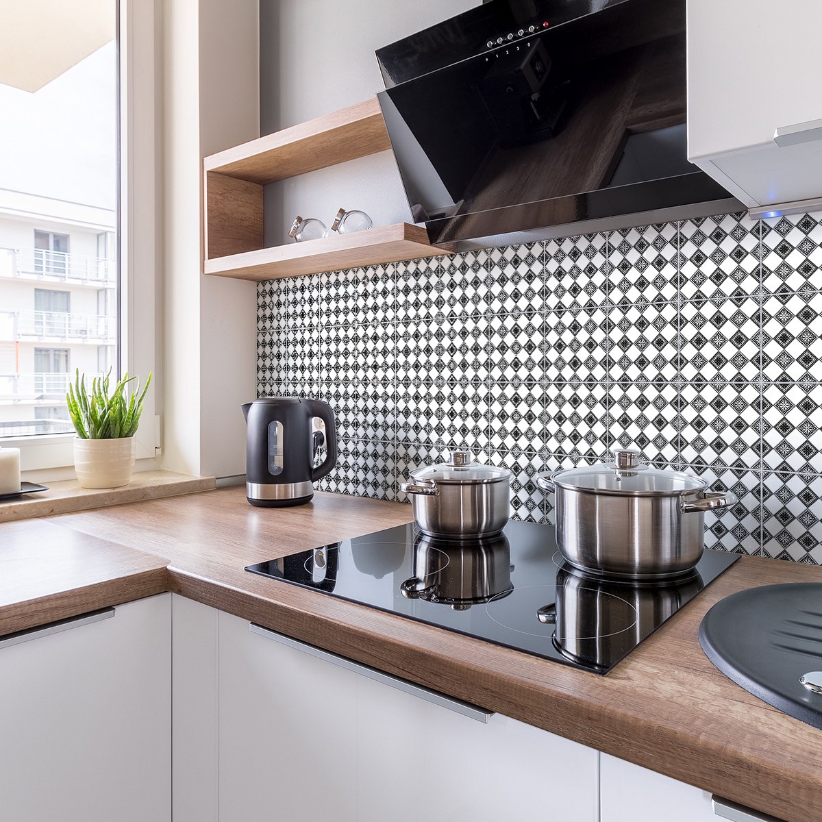 Ambiance Sticker Zelfklevende muurtegelstickers voor keuken en badkamer - 30 etnische Kibungo cementtegelstickers - 30 stickers 10x10cm Multi color