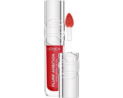 L'Oréal Paris Plump Ambition 380 Rouge In Love Lipgloss - Lipolie met Hyaluronzuur - Voor vollere en glanzende lippen - Fuchsiarood - 5,4 gr