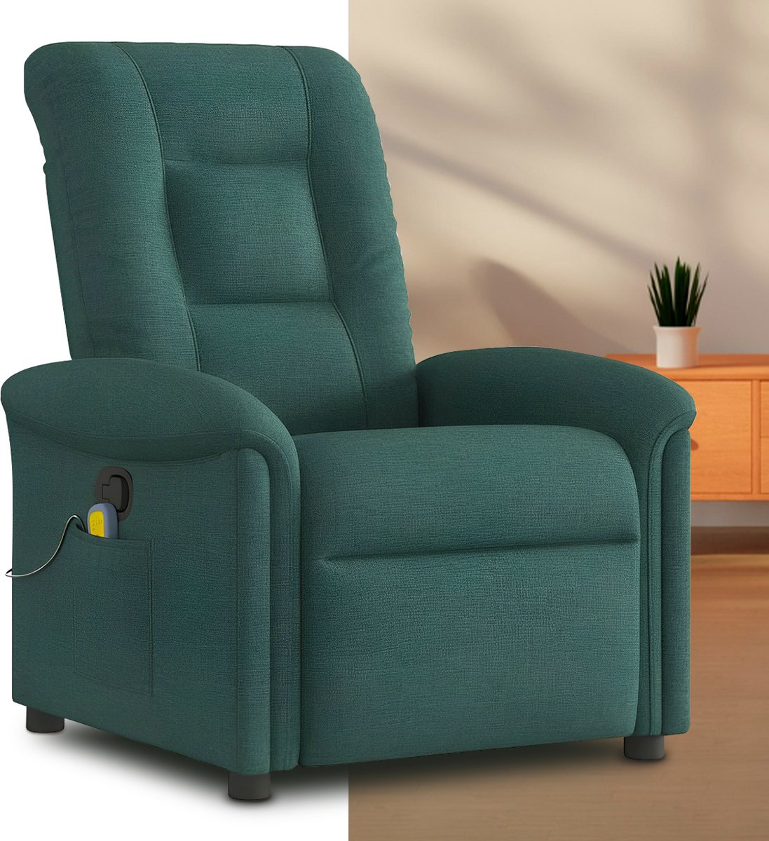 GranMaison Massagestoel Elektrisch Donkergroen 1 Persoon