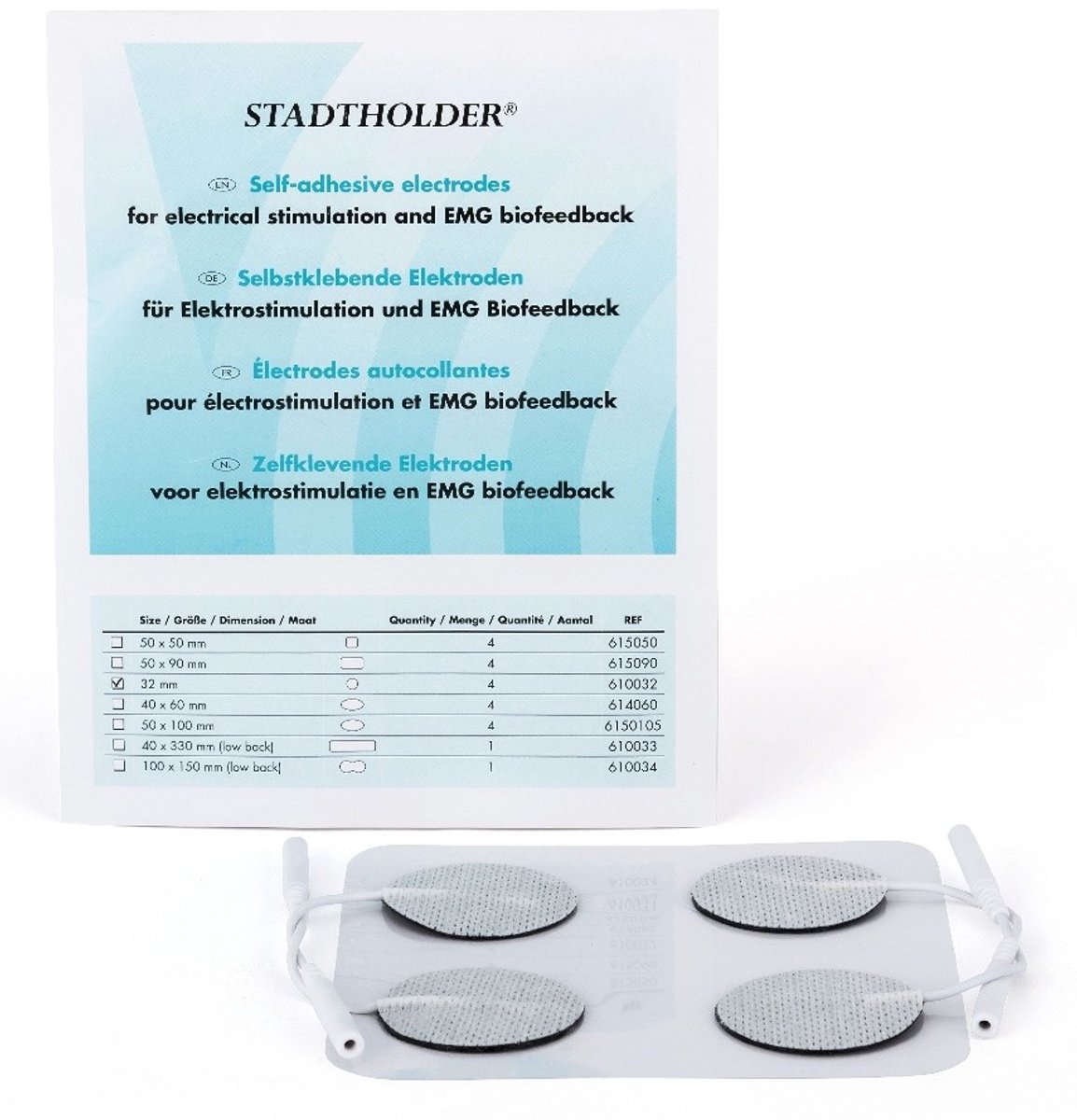 TENS Elektroden rond 32mm - p5x4st - TENS Spierstimulatie en EMG | 610032-B5