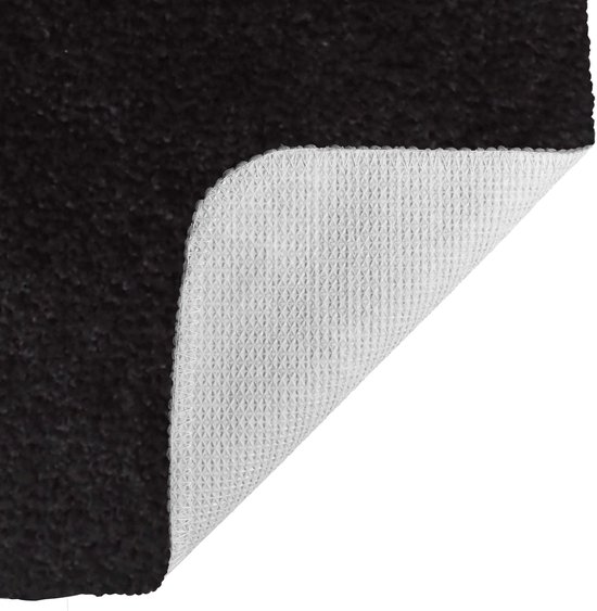 Dutch House Toiletmat Caen - WC Mat 60x50cm - Zwart - Antislip - Toiletmat met uitsparing - Badkamer Mat - WC Mat - Snel Absorberend - Snel Drogende Toiletmat