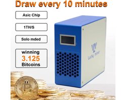 Lucky Miner V7 - De nieuwste 1 TH/s Bitcoin miner met ASIC-chip - Wifi - Energiezuinig