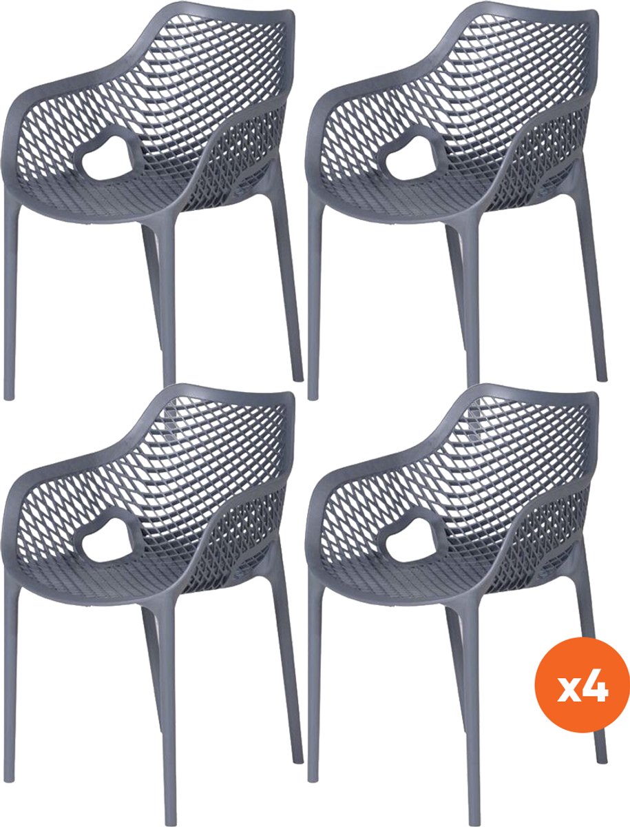 Set van 4 - Madino Air stapelbare stoel - Grijs