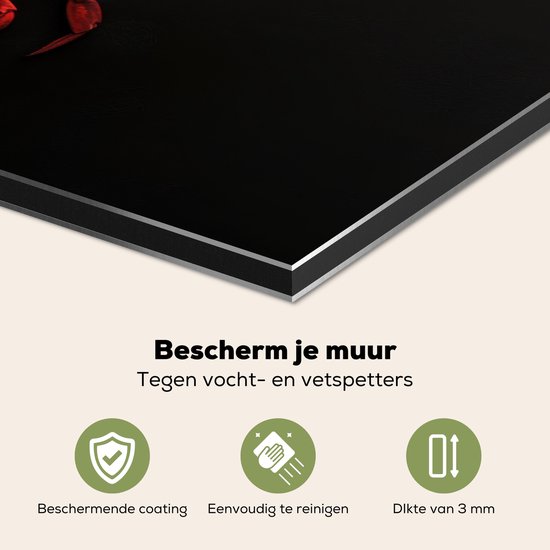 Crédence de Cuisinière en Aluminium 60x30 cm - Crabe - Rouge - Néon - Citation - Écran Pare-éclaboussures pour Plaque de Cuisson - Protection Murale