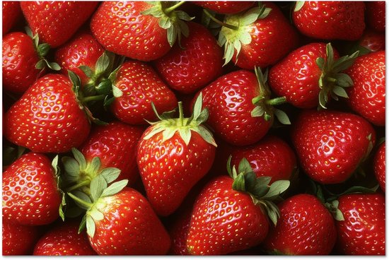 Crédence de Cuisinière en Aluminium 100x65 cm - Fraise - Fruit - Rouge - Écran Pare-éclaboussures pour Plaque de Cuisson - Protection Murale