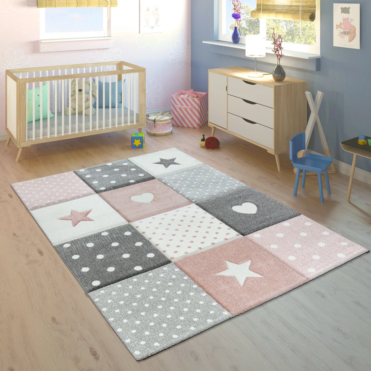 Flycarpets Kindervloerkleed - Cosena - Roze