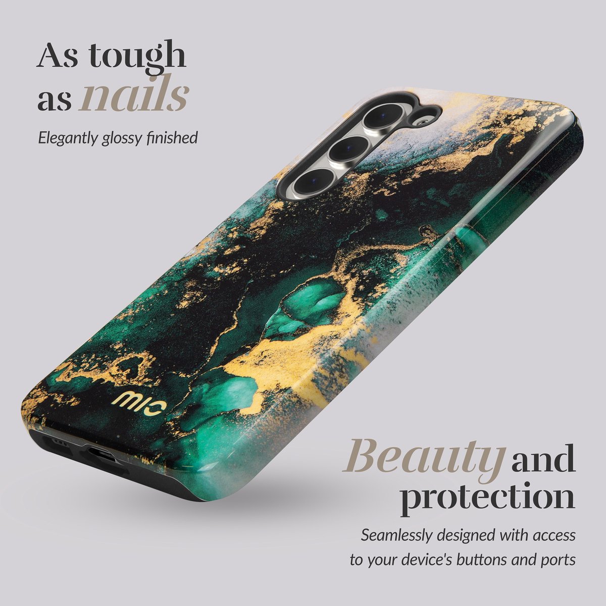 Mio by Mobilize Hoesje geschikt voor Samsung Galaxy A56 MagSafe Telefoonhoesje Hardcase | Mio by Mobilize Backcover | Geschikt voor MagSafe | Geschikt voor Draadloos Opladen met Magnetische Ring | Geschikt voor MagSafe Case - Green Marble | Groen