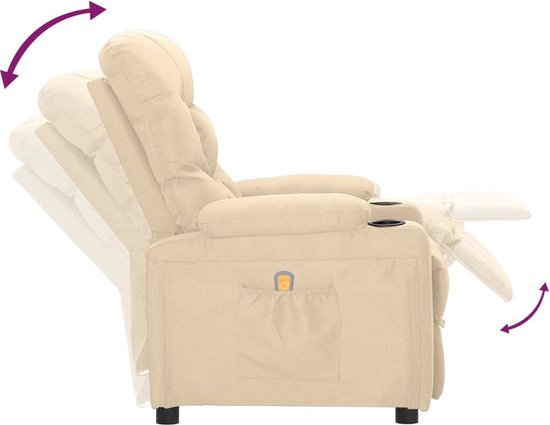 vidaXL Fauteuil de massage Tissu Crème - Fauteuil de massage - Fauteuils de massage - Fauteuil assis - Fauteuil