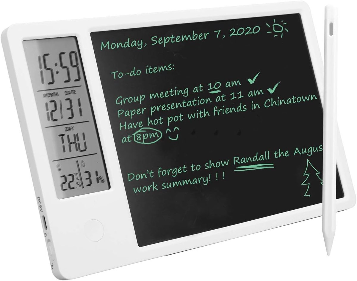 LCD Schrijftablet met Oplaadbare Stylus en Elektronische Agenda voor Thuis en Kantoor