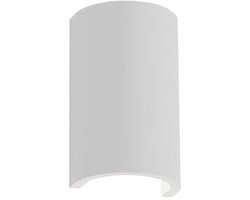 Artdelight - Wandlamp Nantes glad H 18 cm gips wit
