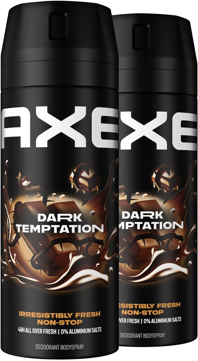 AXE - Deodorant Bodyspray - Dark Temptation - 2 x 150 ml - Voordeelverpakking