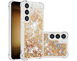 Coverup Hoesje - Geschikt voor Samsung Galaxy S25 Plus / S24 Plus Hoesje - Coverup Liquid Glitter Back Cover - Goud