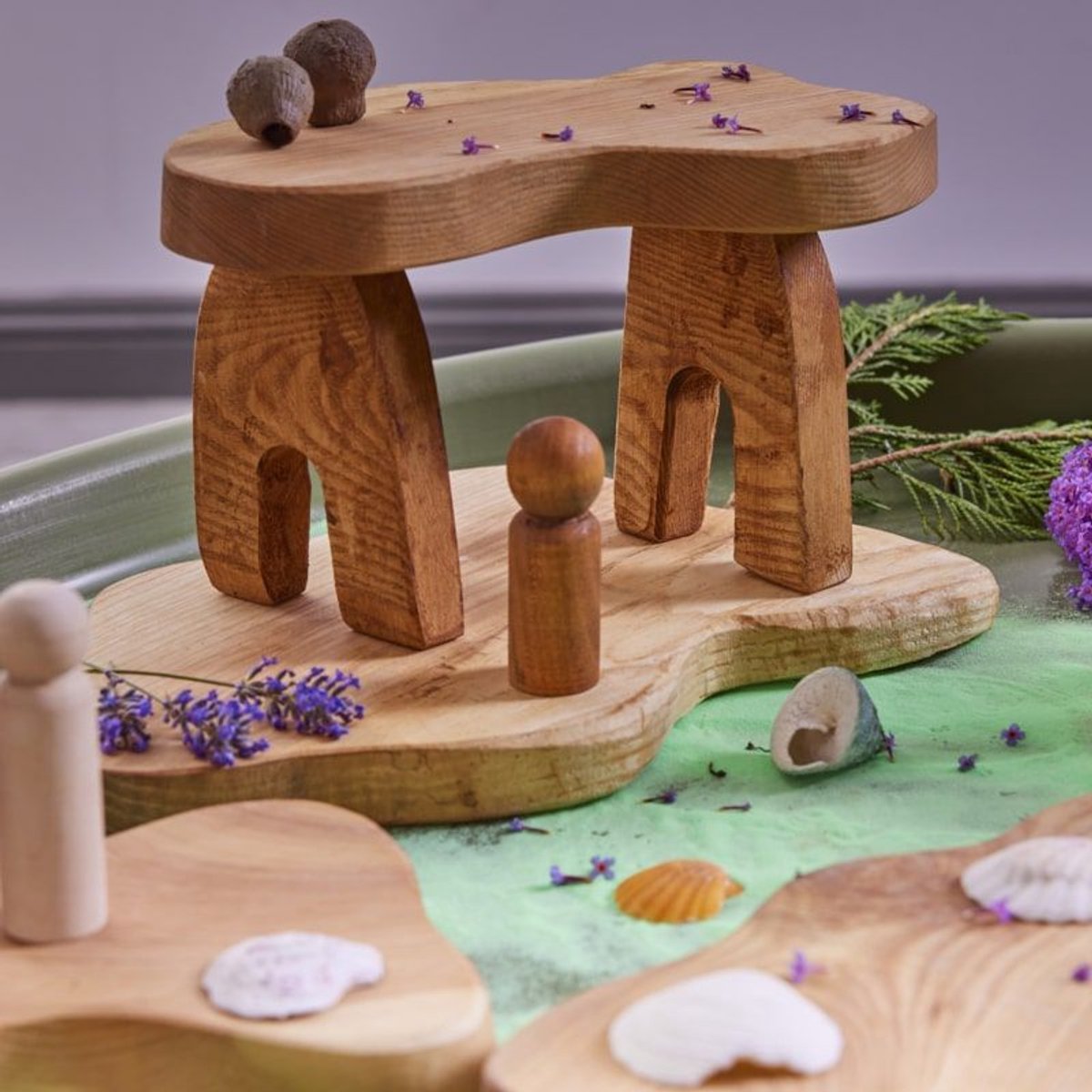 Cosy boomhut speelgoed set - houten speelstukken voor fantasierijk spel.
