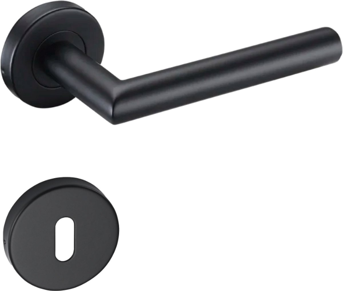 Kuchinox - Deurklink - Incl. Sleutelrozet - Mat - Rond Rozet - Compleet Deurbeslag Set - RVS