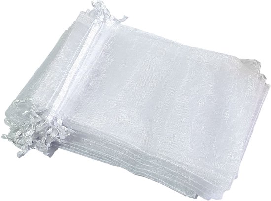 Prigta - Sachets en organza - 100 pièces - 10x15 cm - Wit - Sachets cadeaux en tissu organza - Sachets à distribuer - Fabrication de sachets parfumés